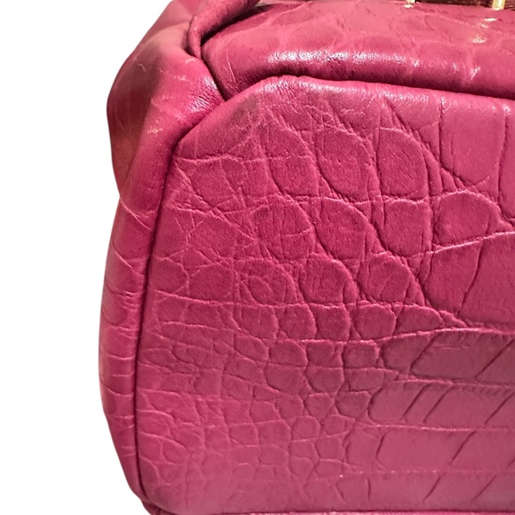 MCM Croc Embossed Pink full size Back Pack - Picture 6 of 16